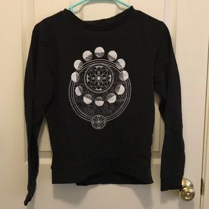 Black long sleeve with white design